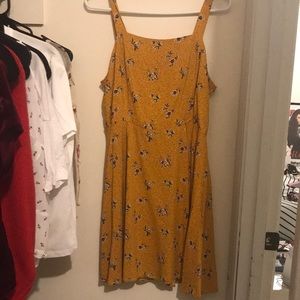 Mustard Yellow Floral Dress